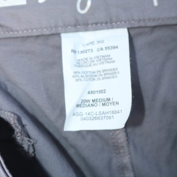 Lee Style Up Plus Size Grey Stretch Cotton Pull On Cropped Twill Pants Sz 20W - Picture 5 of 5